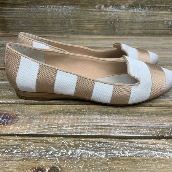 Sperry Top Slider Tan & White Striped Flats